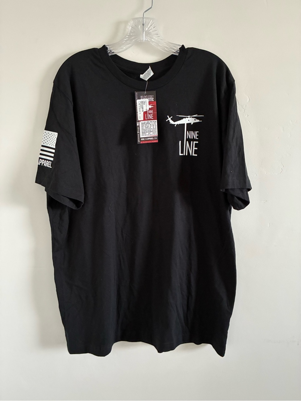 Nine Line Men’s Black Graphic T‑Shirt with Helicopter Logo brand new size xl